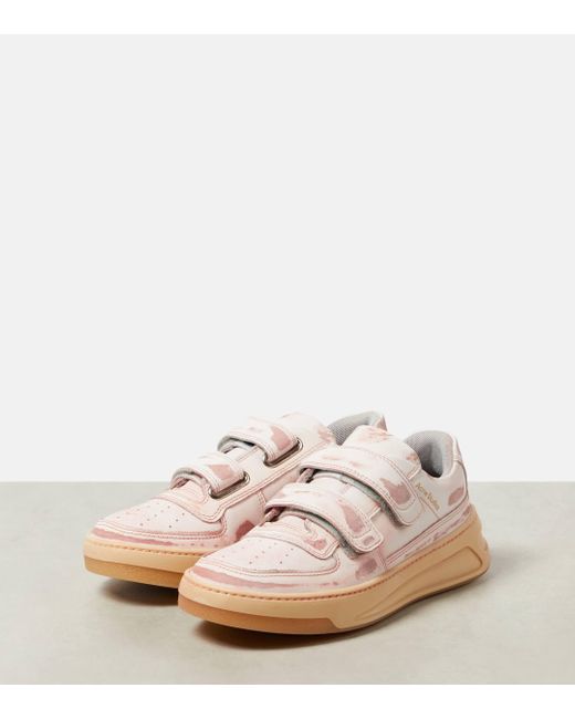 Acne Pink Steffey Leather Sneakers