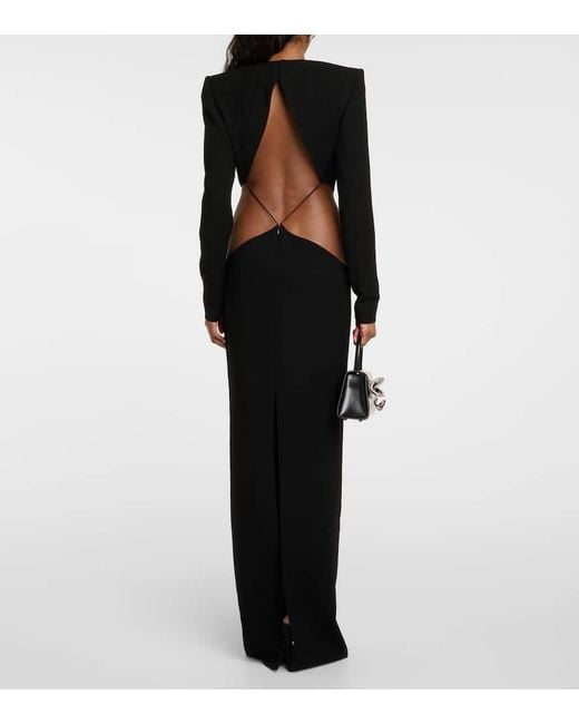 Robe Longue En Crepe Monot en coloris Black