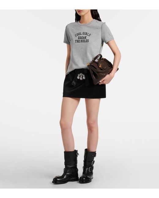 Dolce & Gabbana Black Duchesse Silk-Blend Satin Miniskirt