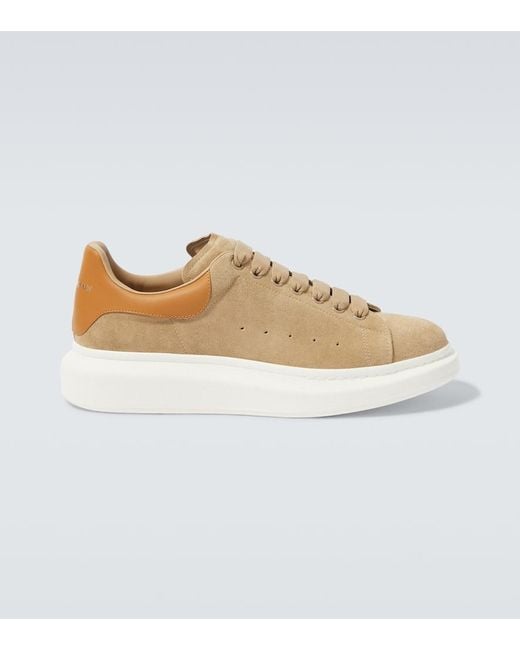 Alexander McQueen White Oversized Suede Sneakers for men