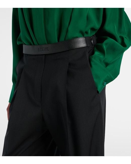 Loewe Black Wool Wide-Leg Pants