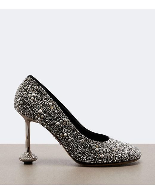 Loewe Black Toy Embellished Suede Pumps