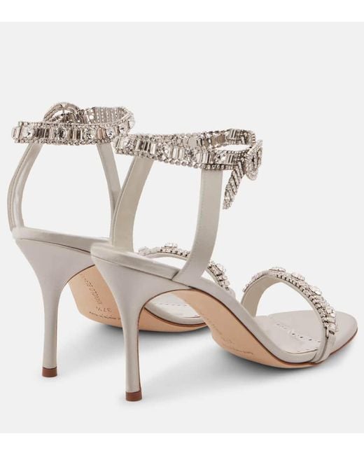 Sandali Gioiello Asa 90 di Manolo Blahnik in Metallic