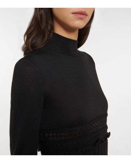 Alaïa Black Alaia Crinoline Wool Minidress