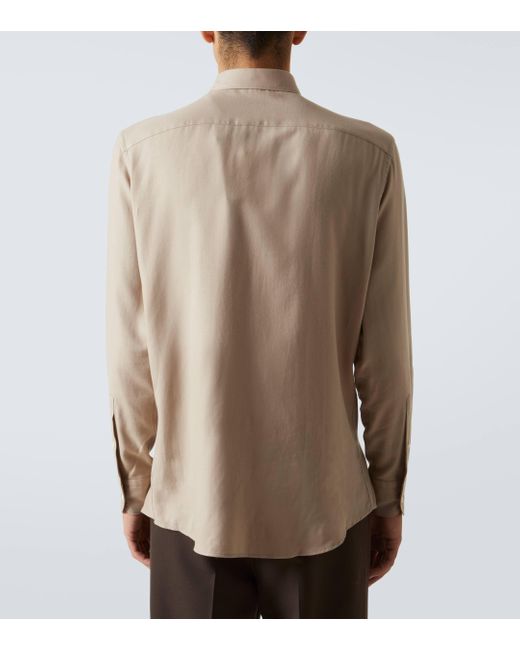 Zegna Natural Cotton And Cashmere Shirt for men