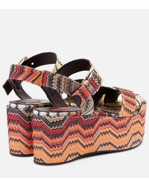 Missoni Metallic Julia Zigzag Lame Platform Sandals