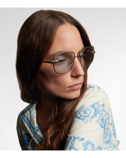 Versace Metallic Medusa Square Sunglasses