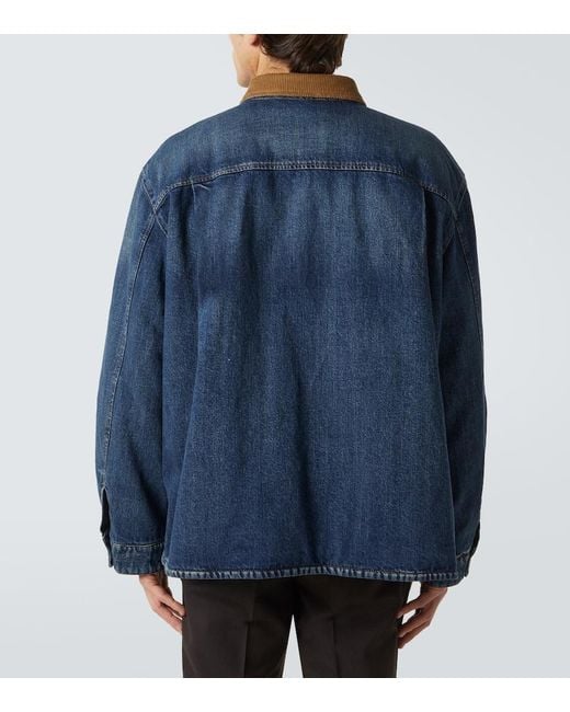 Chaqueta De Plumas De Denim Con Pana Miu Miu de hombre de color Blue