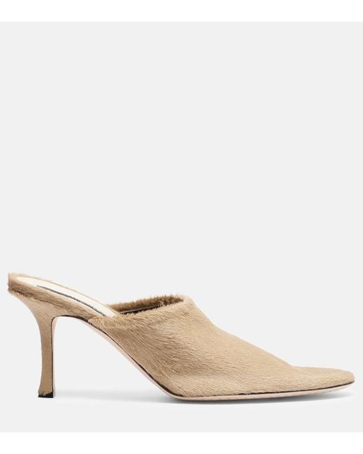Christen Natural Elipse 75 Calf Hair Mules