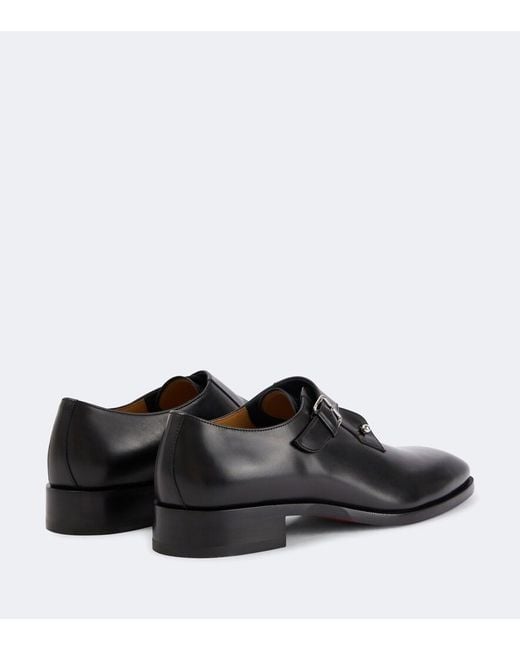 Christian Louboutin Black Chambelimonk Calfskin Monk Shoes for men