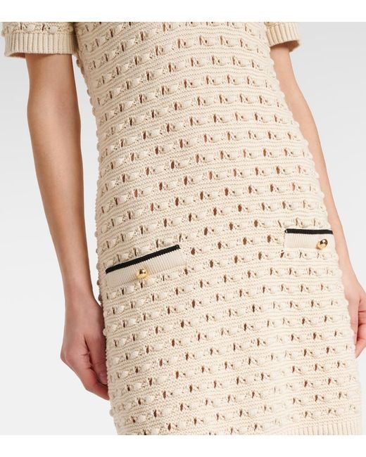 FRAME Natural Bauble Pointelle Cotton Polo Dress