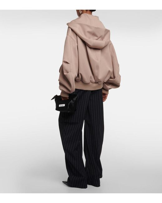 The Attico Brown Bomber Wool Gabardine Jacket