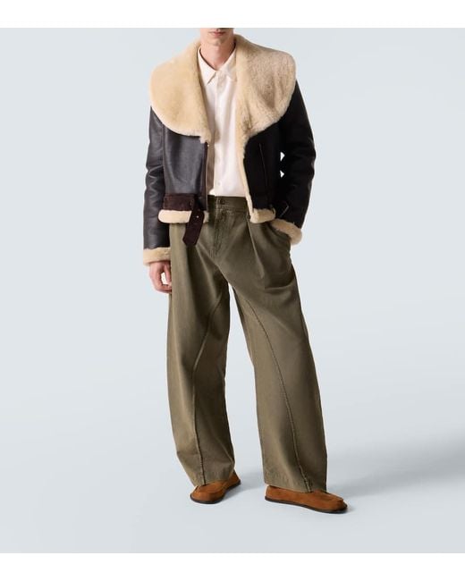 Pantaloni A Gamba Larga Twisted Seam di J.W. Anderson in Green da Uomo