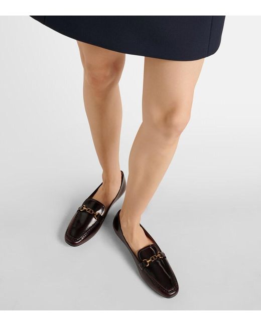 Tod's Brown Polished Leather Loafers