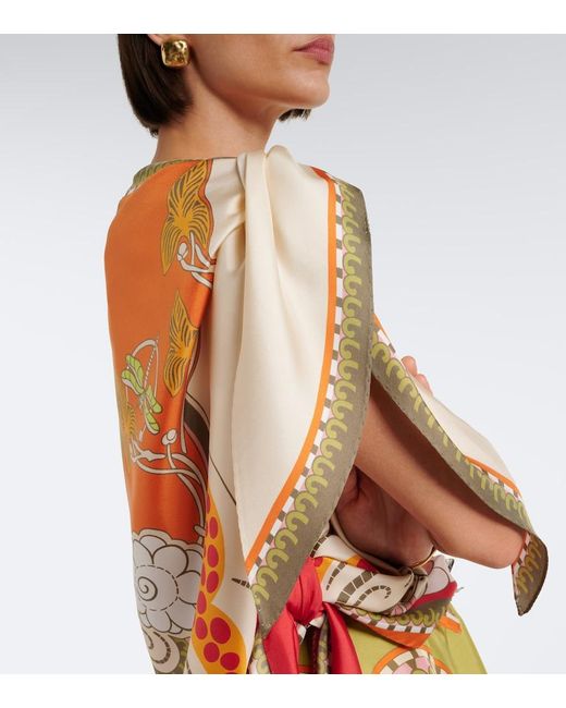 LaDoubleJ White Full-On Printed Silk Twill Top