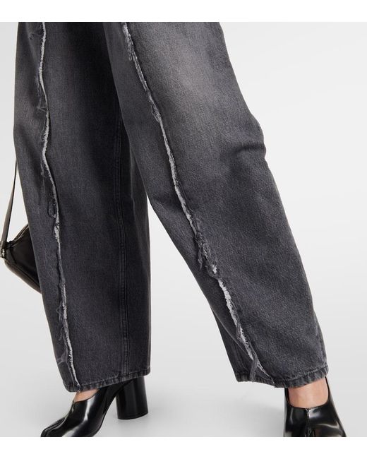 Jeans a gamba larga distressed di MM6 by Maison Martin Margiela in Gray
