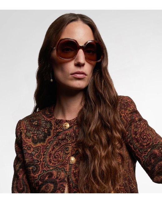 Chloé Brown Aly Oversized Square Sunglasses