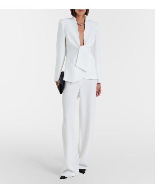 Max Mara White Cady Wide-Leg Pants