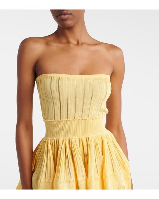 Alaïa Yellow Knitted Minidress