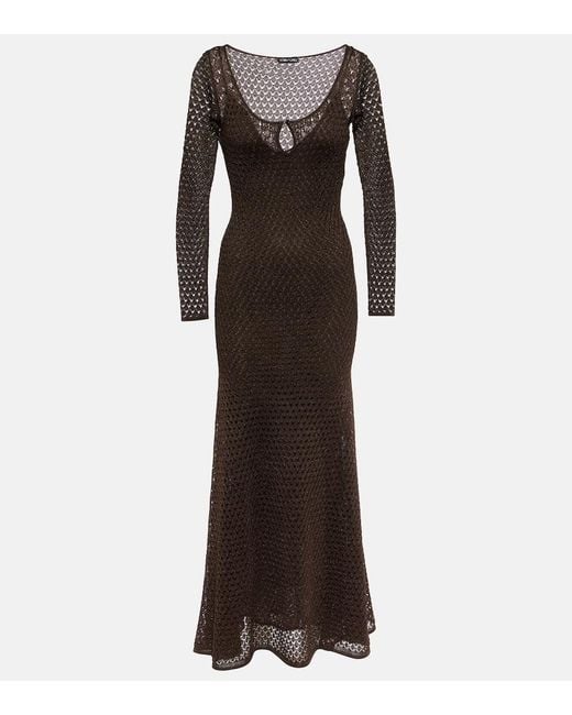 Tom Ford Brown Lurex Maxi Dress