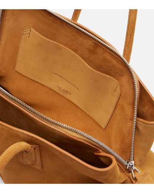 The Attico Brown La Passeggiata Medium Suede Tote Bag