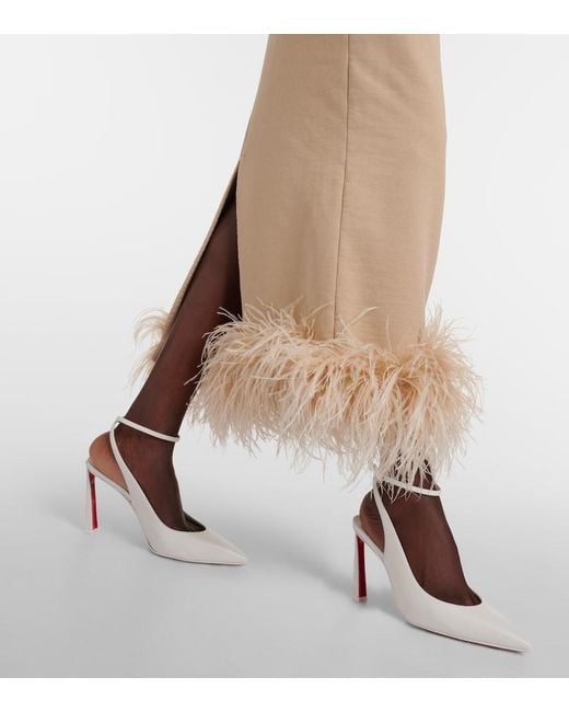 Christian Louboutin White Condora 85 Leather Slingback Pumps