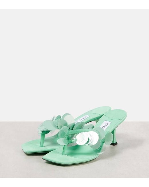 Mules Freja 70 En Daim A Ornements Jimmy Choo en coloris Green