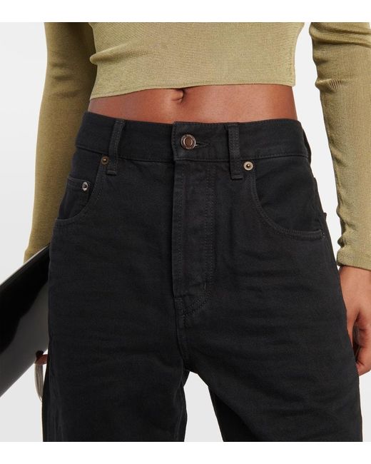 Jeans a gamba larga e vita alta di Saint Laurent in Black