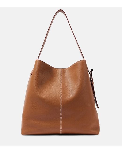 Alexander McQueen Brown T-Bar Sling Leather Shoulder Bag