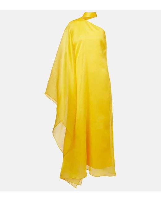 ‎Taller Marmo Yellow Kaftan Betsy Fantasma Aus Seiden-Cady