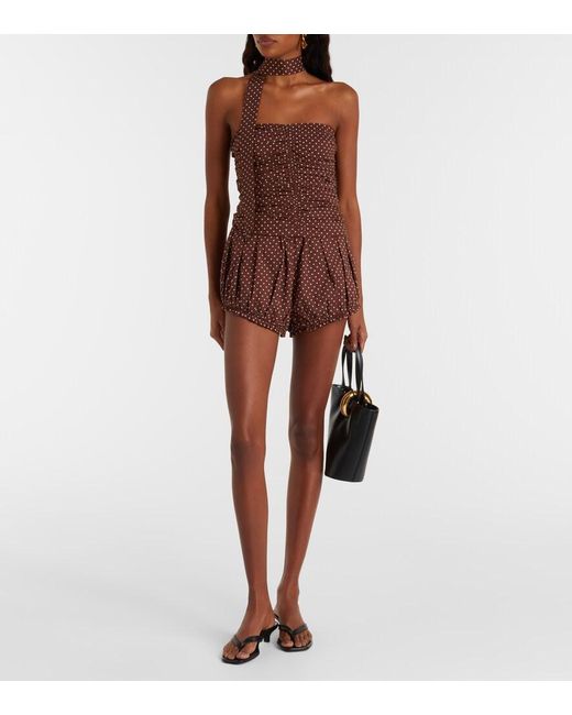Posse Brown Edie Polka-Dot Shorts