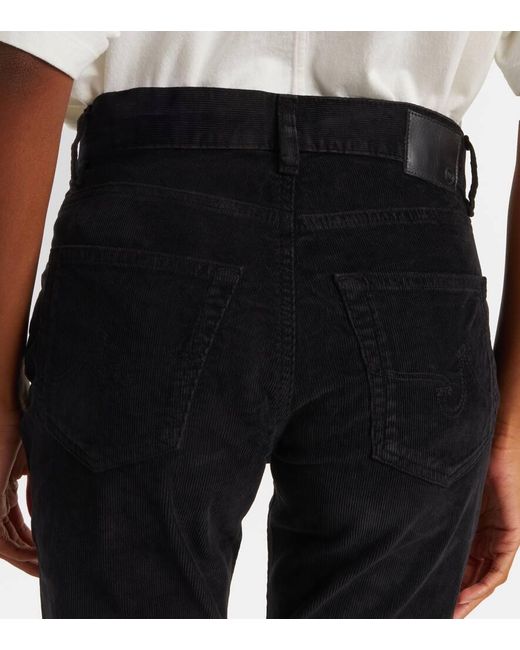 AG Jeans Blue Ex Boyfriend Mid-Rise Corduroy Slim Pants