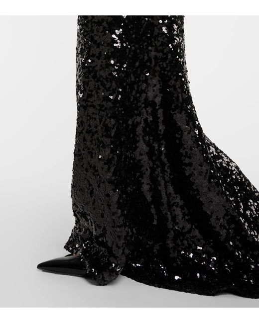 Falda larga con lentejuelas Dolce & Gabbana de color Black