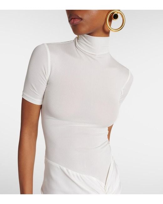Christopher Esber White Fusion Ruched Maxi Dress