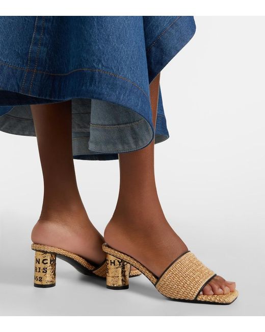 Givenchy Natural Tape Leather-Trimmed Mules