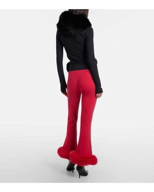 Balenciaga Red Low-Rise Cotton Capri Pants