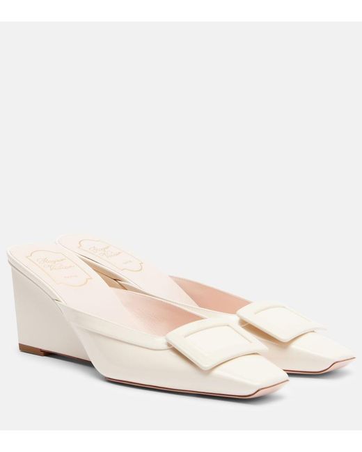 Roger Vivier Natural Belle Vivier 60 Patent Leather Pumps