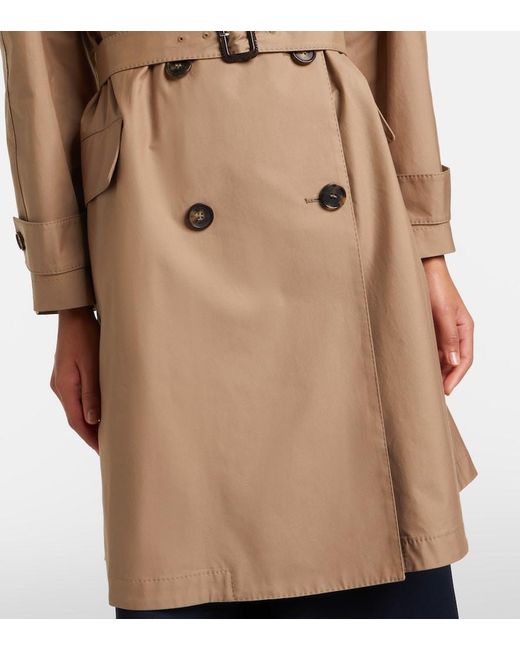 Max Mara Natural Alessio Cotton-Blend Gabardine Trench Coat