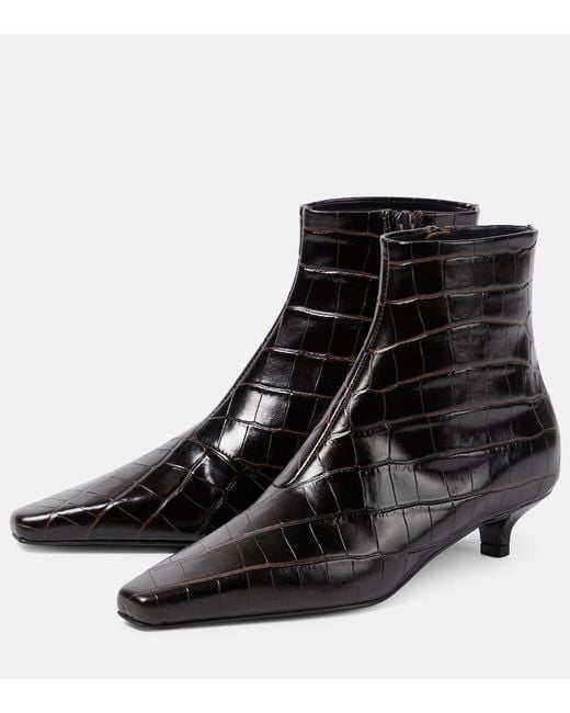Totême  Black The Slim Leather Ankle Boots