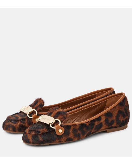See By Chloé Brown Signature Calf Hair Ballet Flats
