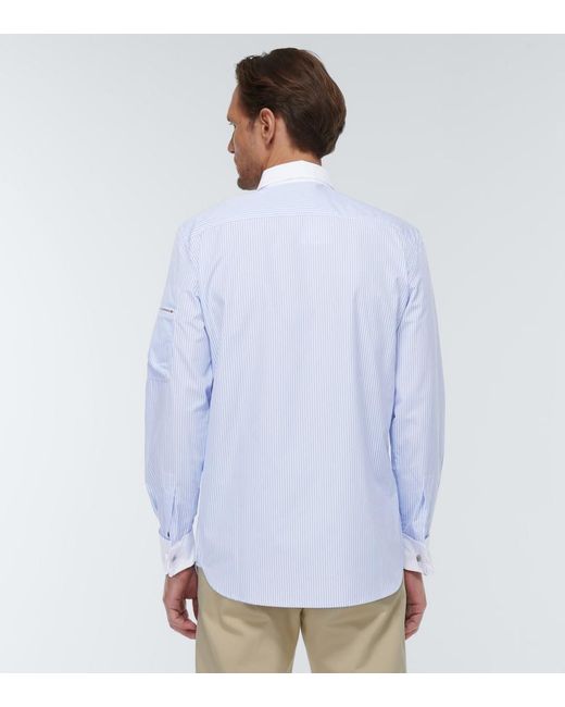 Winnie New York Blue Striped Cotton Poplin Shirt for men