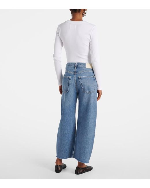Citizens of Humanity Blue Ayla Cropped Wide-Leg Jeans