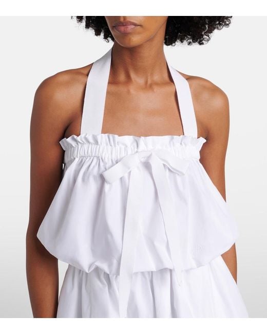 Patou White Halterneck Cotton Minidress