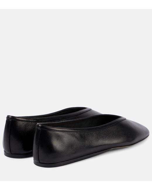 Le Monde Beryl Black Luna Leather Ballet Flats