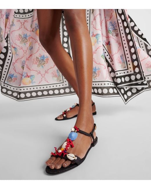 Dolce & Gabbana Black Capri Embellished Sandals