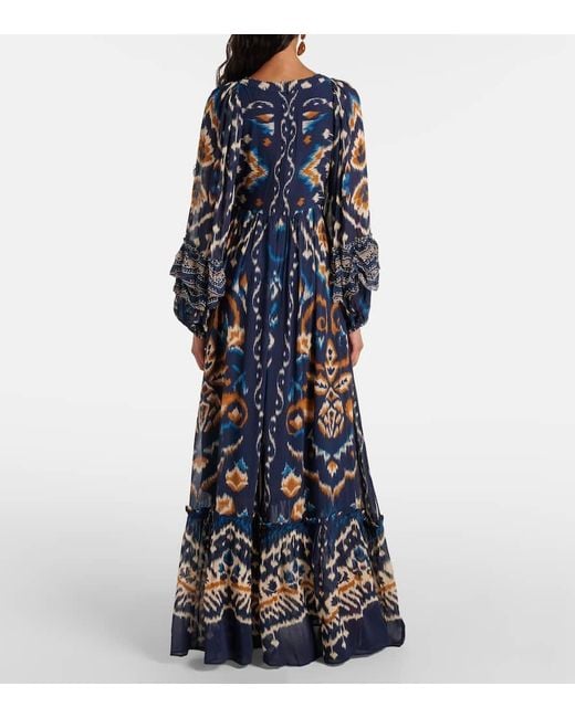 Robe Longue A Fleurs Farm Rio en coloris Blue