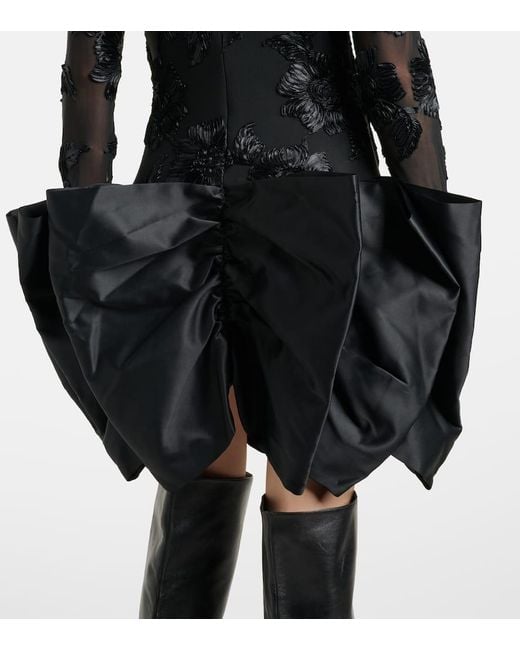 Robe Brodee En Satin A Fleurs ROTATE BIRGER CHRISTENSEN en coloris Black