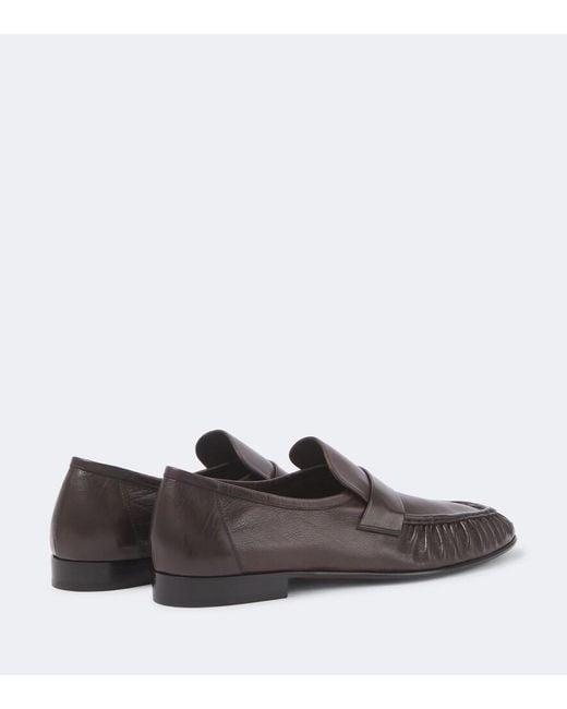 The Row Brown Soft Leather Loafers for men