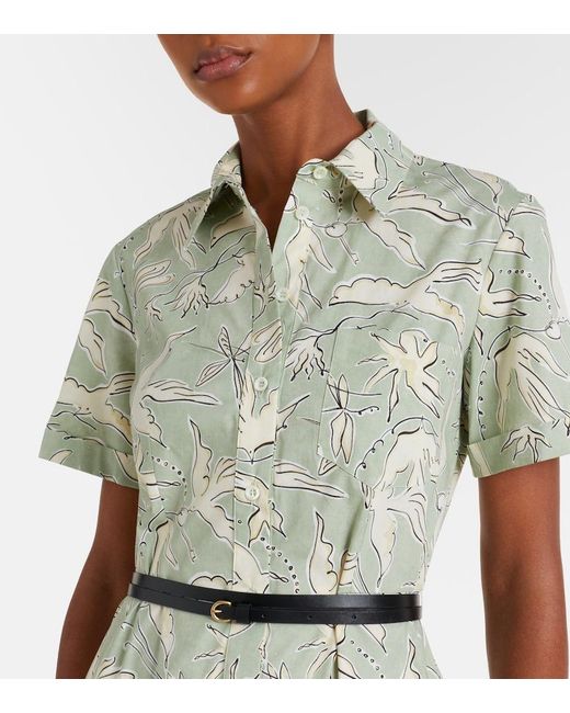 Altuzarra Green Kiera Printed Cotton-Blend Shirt Dress
