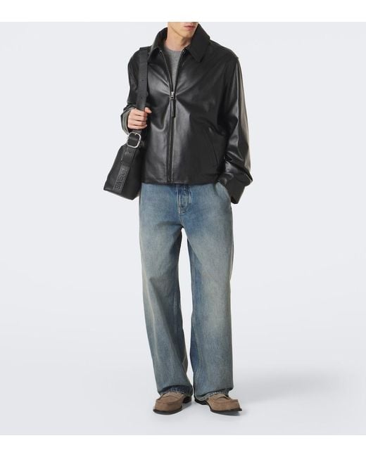 Loewe Black Leather Jacket for men